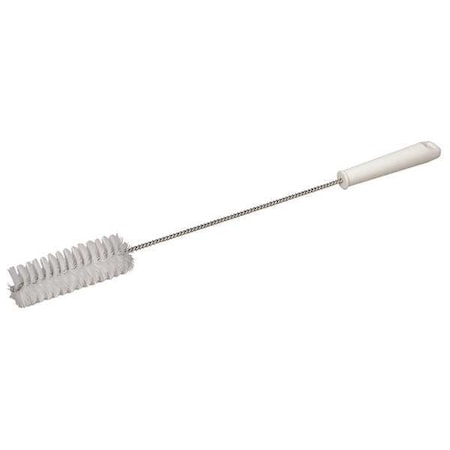 1-5/8" W Tube and Valve Brush, Stiff, 13 3/4 in L Handle, 5 in L Brush, White