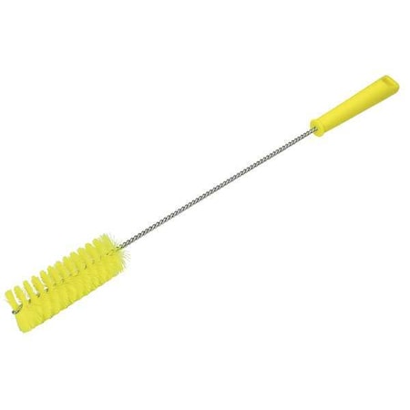 1-5/8" W Tube and Valve Brush, Stiff, 13 3/4 in L Handle, 5 in L Brush, Yellow