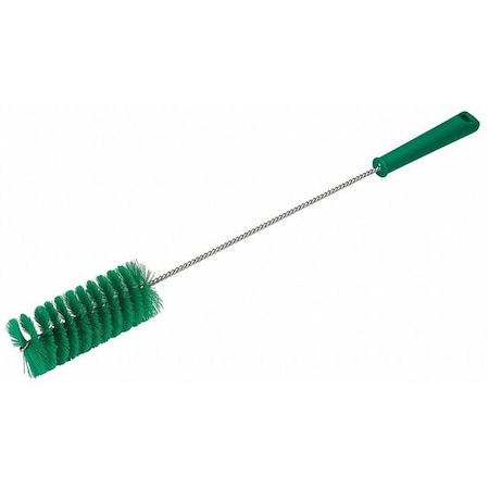 2" W Tube and Valve Brush, Medium, 13 25/64 in L Handle, 5 in L Brush, Green, 20 in L Overall