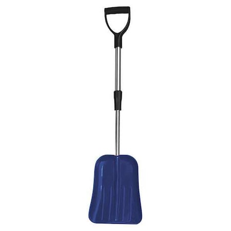 Snow Shovel, 9 1/2 in W x Plastic Blade, 18-1/2 in to 27 in L Aluminum Handle