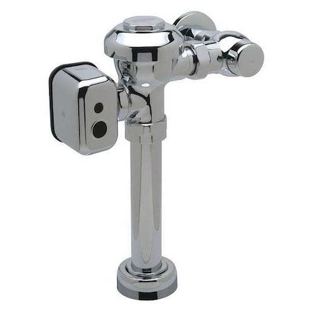 Toilet Automatic Flush Valve, 1.6 gpf gpf, Polished Chrome, 1 in, 1 1/2 in Spud Coupling