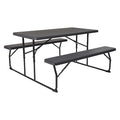 Rectangle Folding Picnic Table, Black, Metal