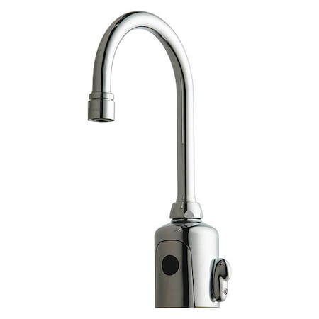 Sensor Single Hole Mount, 1 Hole Gooseneck Bathroom Faucet, Polished chrome
