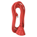 SJTW Extension Cord, 14 AWG, Outdoor, 14/3, 3 Outlets, Orange, Vinyl, 25 ft