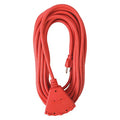 SJTW Extension Cord, 14 AWG, Outdoor, 14/3, 3 Outlets, Orange, Vinyl, 50 ft