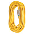 SJTW Extension Cord, 12 AWG, Outdoor, 12/3, 1 Outlets, Yellow, Vinyl, 100 ft