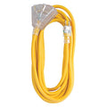 SJTW Extension Cord, 12 AWG, Outdoor, 12/3, 3 Outlets, Yellow, Vinyl, 25 ft