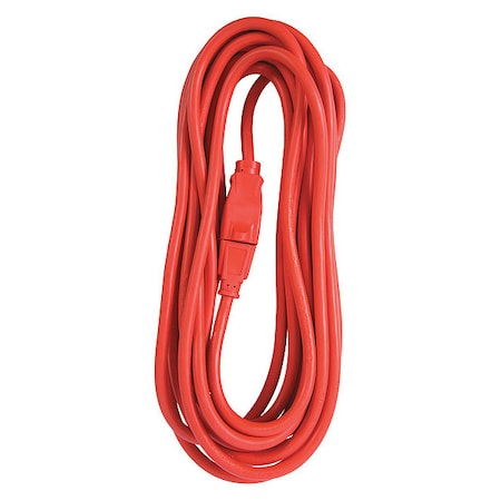 SJTW; Cold Weather Extension Cord, 14 AWG, Outdoor, 14/3, 1 Outlets, 5-15R, Orange, Vinyl, 5-15P