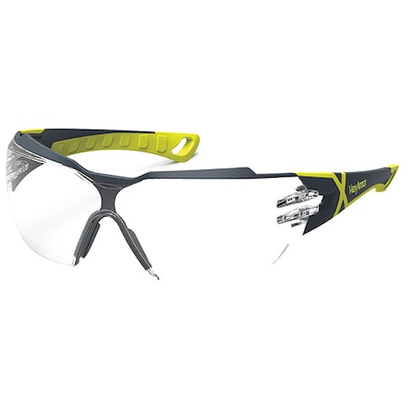 Safety Glasses, Anti-Fog & Anti-Scratch, Clear Lens, Charcoal Frame, Half-Frame