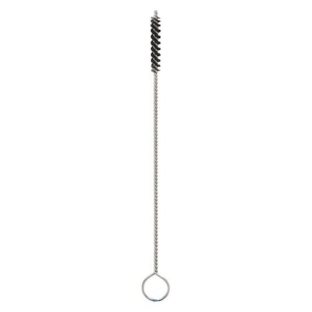 Tube and Pipe Brush, 2 1/2 in L Handle, 3/4 in L Brush, Silver, Wire, 4 in L Overall