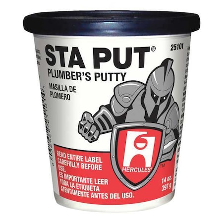 Plumber's Putty, 14 oz Container Size, Tub, Sta Put Ultra, Beige
