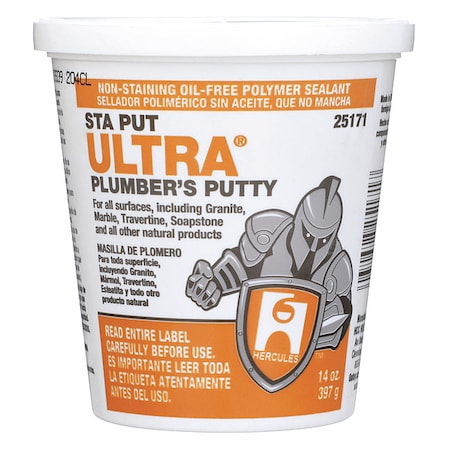 Plumber's Putty, 14 oz Container Size, Tub, Sta Put, Beige