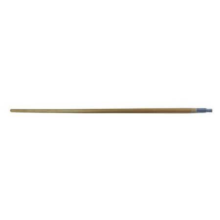 60" Handle, 1 in Dia, Silver, Tan, Wood