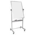 Dry Erase Board, Porcelain, 40 in, 30 in, Aluminum Frame, White, Gloss
