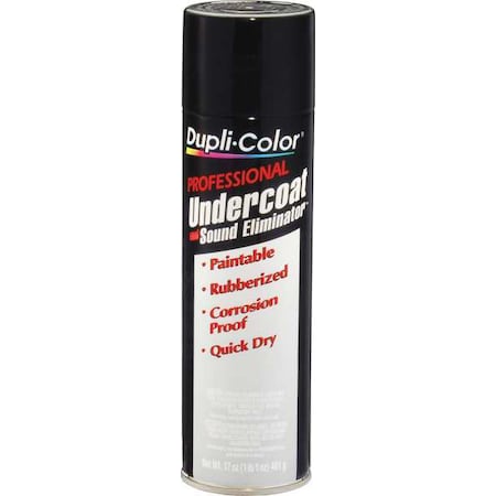 Spray Paint, Black, Rubberized, Solvent, 17 oz