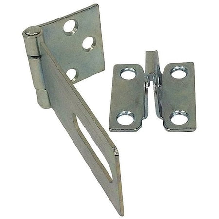 Fixed Staple Hasp, Zinc Plated, 1-1/2inL, Hasp Height: 13/16"