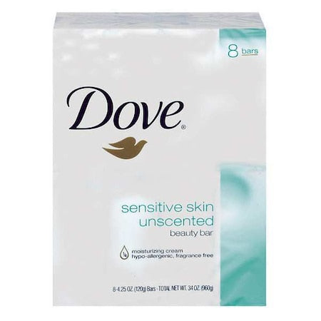 Body Soap, Fragrance Free, White, 4.25 oz, Hypoallergenic, Moisturizing, Wrapped
