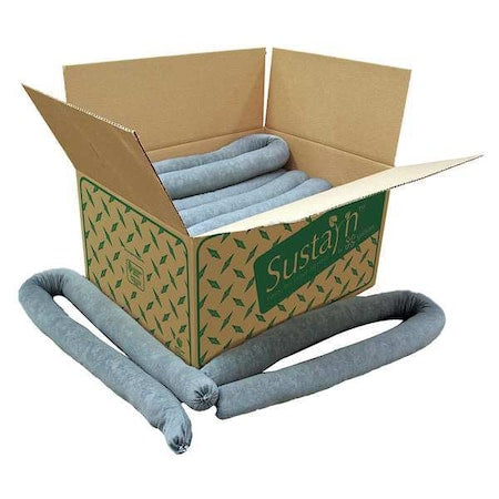 Sorbent Sock, 17 gal, 3 in x 48 in, Universal, Gray, 15 PK