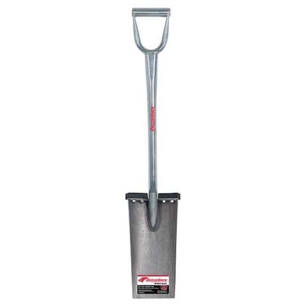 14 ga Garden Spade Shovel, Steel Blade, 29 in L Silver Steel Handle