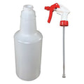 Trigger Spray Bottle, 32 oz, Stream, 12 1/2 in H, 9 7/8 in Dip Tube L, No Imprint, Plastic, Clear