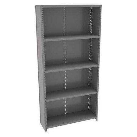 Metal Shelving Unit, 12"D x 36"W x 75"H, 4 Shelves, Carbon Steel