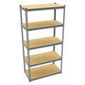 Boltless Shelving Unit, 18"D x 36"W x 72"H, 5 Shelves, Steel