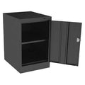 Shelving Storage Cabinet, 30 in H, 19 in W, 24 in D, Swing, Keyed, Black, 1 Shelves, 0 Drawers