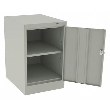 Shelving Storage Cabinet, 30 in H, 19 in W, 24 in D, Swing, Keyed, Light Gray, 1 Shelves, 0 Drawers