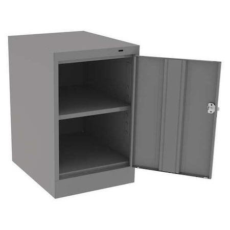 Shelving Storage Cabinet, 30 in H, 19 in W, 24 in D, Swing, Keyed, Medium Gray, 1 Shelves, 0 Drawers