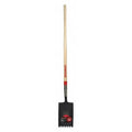 Roof Shovel, 14 ga Not Applicable Blade, Steel Blade, Rear Rolled Step, 48 in L Wood Wood Handle