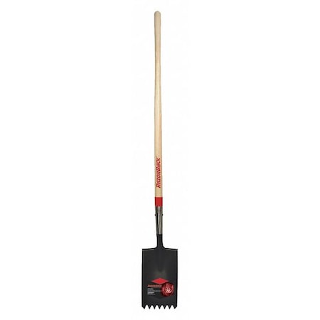 Roof Shovel, 14 ga Not Applicable Blade, Steel Blade, Rear Rolled Step, 48 in L Wood Wood Handle