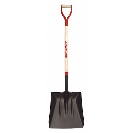 No. 4 14 ga Asphalt/Coal Square Point Shovel, Steel Blade, 40 in L, Wood Handle