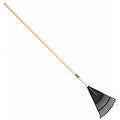 8 in Polypropylene Shrub Rake, 15 Tines, 43 in L Wood Handle