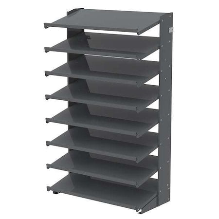 Steel Single-Sided Pick Rack, 36 in W x 60 in H x 18 in D, 8 Shelves, Gray