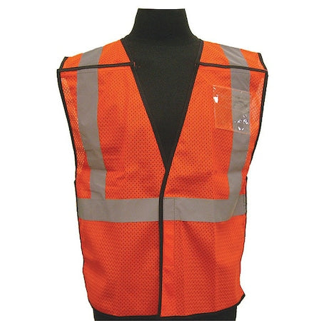 L/XL Class 2 High Visibility Vest, Orange, Gender: Unisex