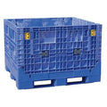 Collapsible Bulk Container 28.7 cu ft Volume Cap., 48 in L, 45 in W, 34 in H, Plastic, Blue