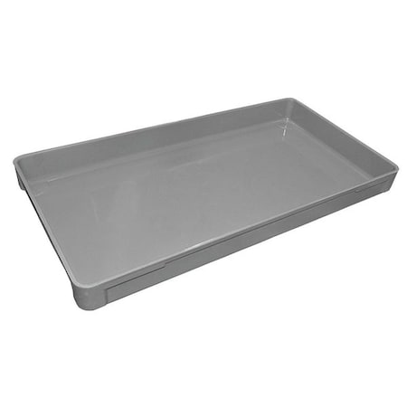 Stackable Storage Container, 5.1 gal, 30-3/8 in L x 15-7/8 in W x 2-3/4 in H, Gray