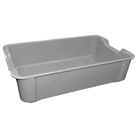 Stackable Storage Container, 2.6 gal, 17-3/4 in L x 10-1/2 in W x 4-1/4 in H, Gray