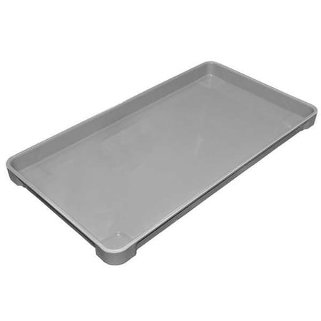 Stackable Storage Container, 1.3 gal, 22 in L x 12 in W x 1-1/2 in H, Gray