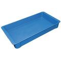 Stackable Storage Container, 3.1 gal, 23-3/8 in L x 12 in W x 3-1/8 in H, Blue