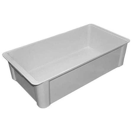 Stackable Storage Container, 6 gal, 23-3/8 in L x 12 in W x 6 in H, White