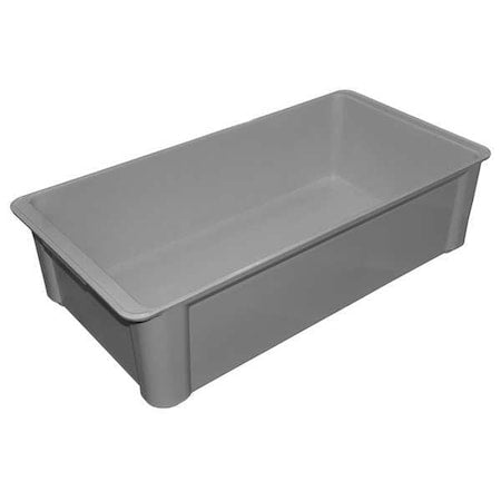 Stackable Storage Container, 6 gal, 23-3/8 in L x 12 in W x 6 in H, Gray