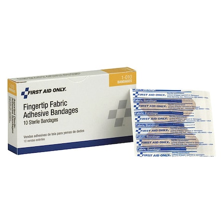 Fingertip Bandages, 2"x1 3/8", Fabric, PK10