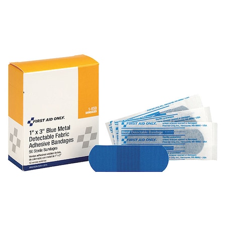 Metal Detectable Bandage, 1x3 in., PK50