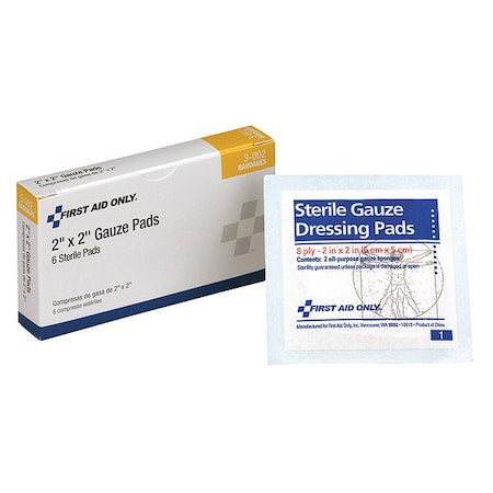 Gauze Pad, Sterile, White, No, Gauze, PK6