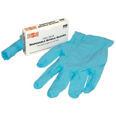 Disposable Gloves, 5.00 to 5.99 mil Palm, Nitrile, Powder-Free, L (9), 2 PK, Blue