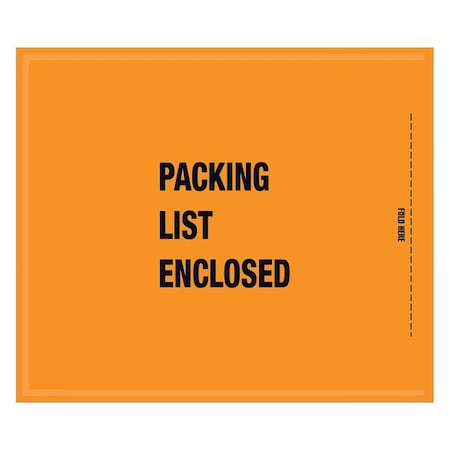 Mil-Spec Pcking Lst Enclsd Envpes, 8 1/2x10", Orng, PK1000