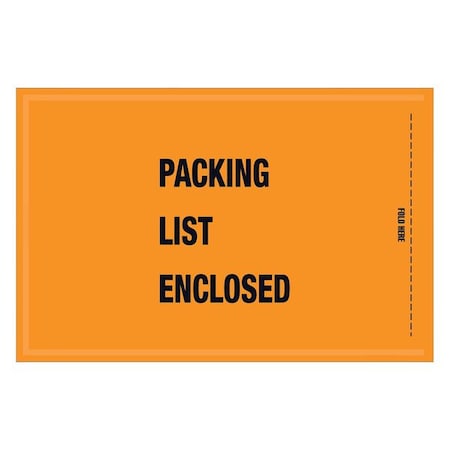 Mil-Spec Pcking Lst Enclsd Envpes, 5 1/4x8", Orng, PK1000