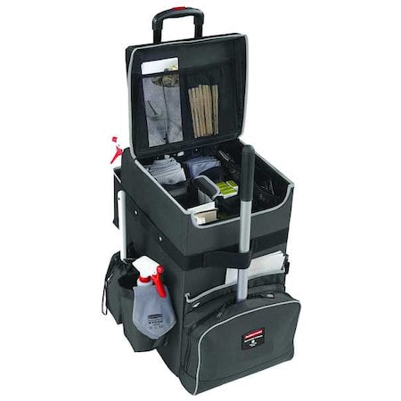 Housekeeping Cart, Black, 24-3/4 in.H