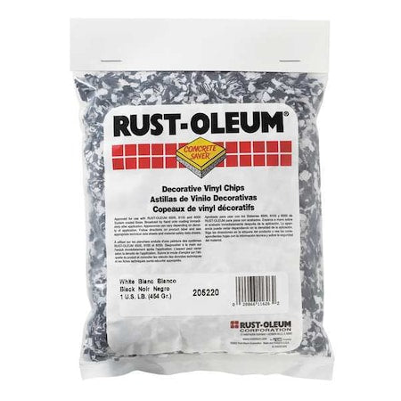 Floor Chip, Black/White, Vinyl, 1 lb.